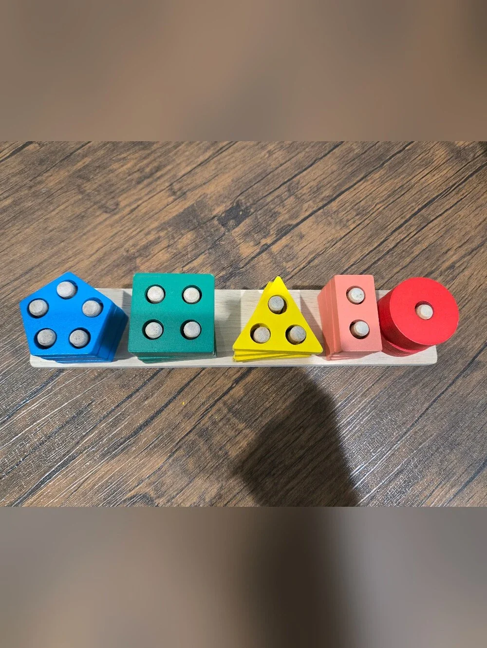 Wooden Shape Matching Toys - Blue, Green, Yellow - Kids Toys